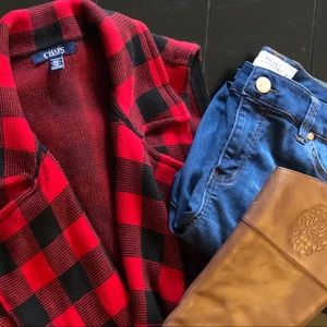 Black & Red Plaid Vest